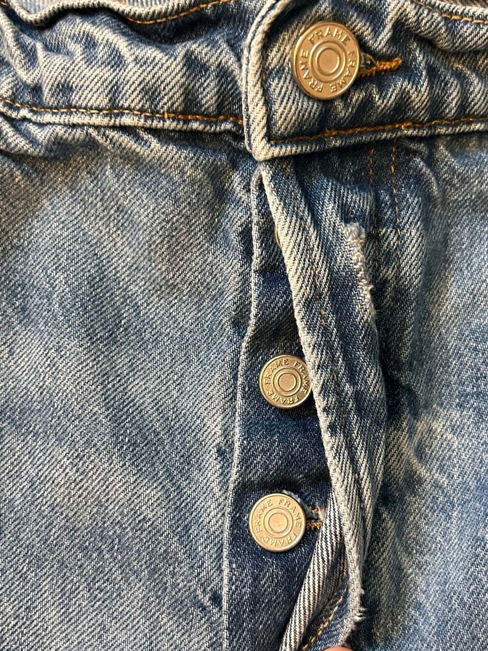 FRAME Le Slouch Mid-Rise Straight Leg Jeans Biodegradable Denim 34 - Picture 9 of 14